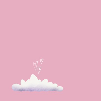 Valentijnskaart met verliefd stelletje op de wolken 2