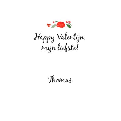 Valentijnskaart, naam en kransje 3