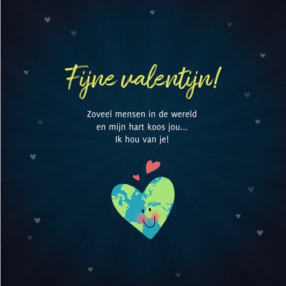 Valentijnskaart one in 8 billion wereld hart 3