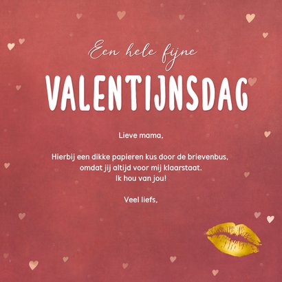 Valentijnskaart papieren valentijnskus door de brievenbus 3