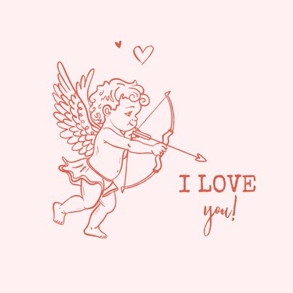 Valentijnskaart romantisch doodle cupido foto Valentijnsdag 2