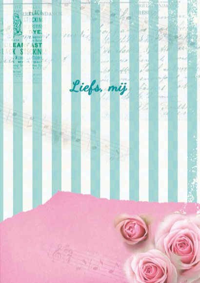 Valentijnskaart romantisch meisje rozen vintage 3