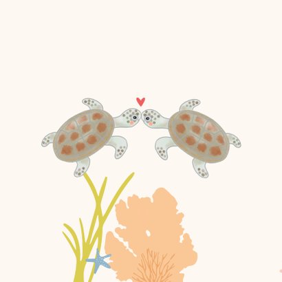 Valentijnskaart - Schildpadjes met hartje 2