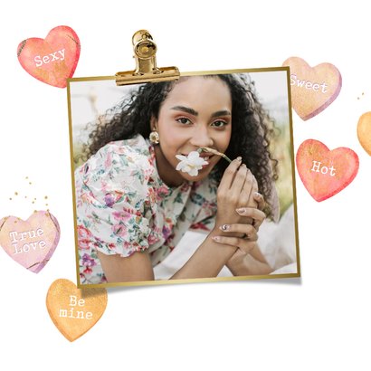 Valentijnskaart snoephartjes will you be my Valentine goud 2