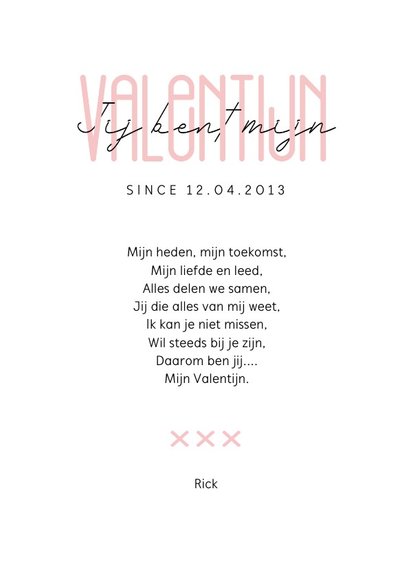 Valentijnskaart stijlvol typografisch waterverf met foto 3