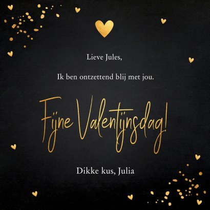 Valentijnskaart typografie zwart goudlook confetti 3