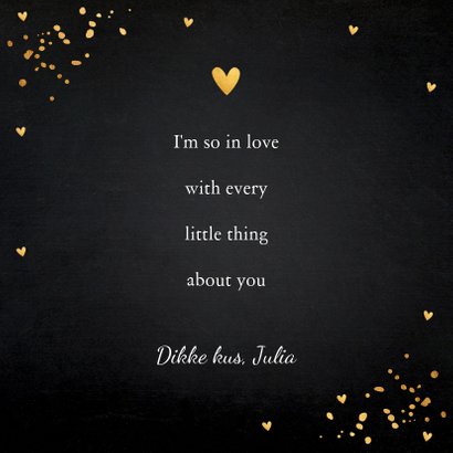 Valentijnskaart typografie zwart goudlook confetti 3