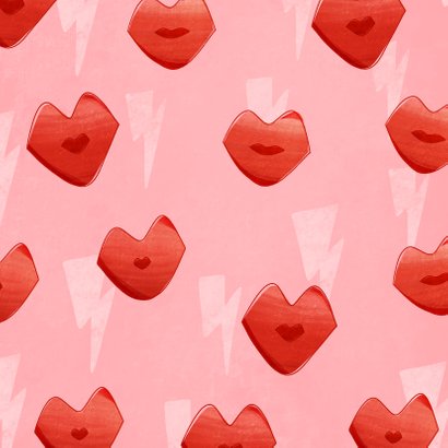 Valentijnskaart valentine kisses kusjes en bliksemschichten 2