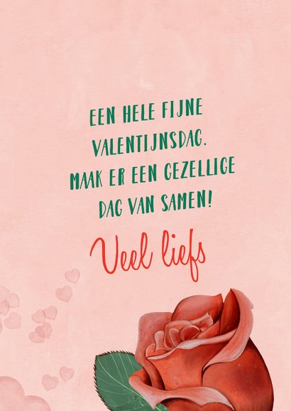 Valentijnskaart 'Veel liefs' met roos in envelop 3