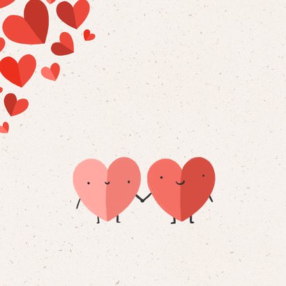 Valentijnskaart verliefde hartjes 2