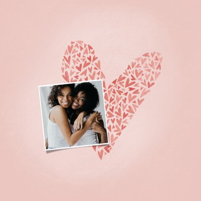 Valentijnskaart voor de liefste VRIENDIN met hart en foto 2