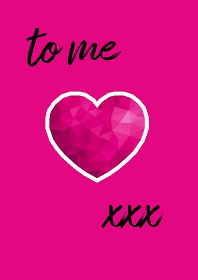 Valentijnskaart voor vrouw met roze low poly hart 3