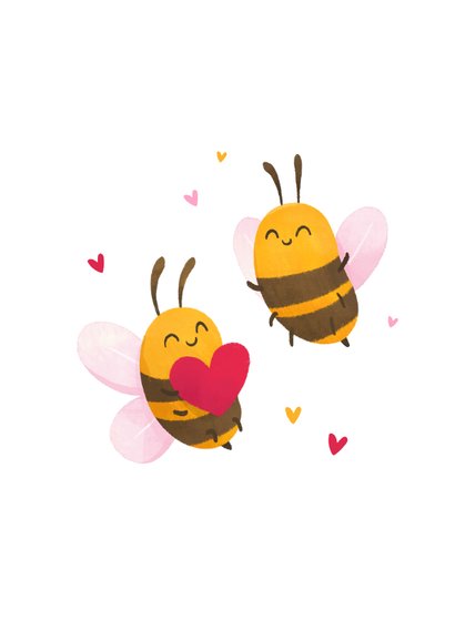 Valentijnskaart will you bee mine grappig bij hartjes 2