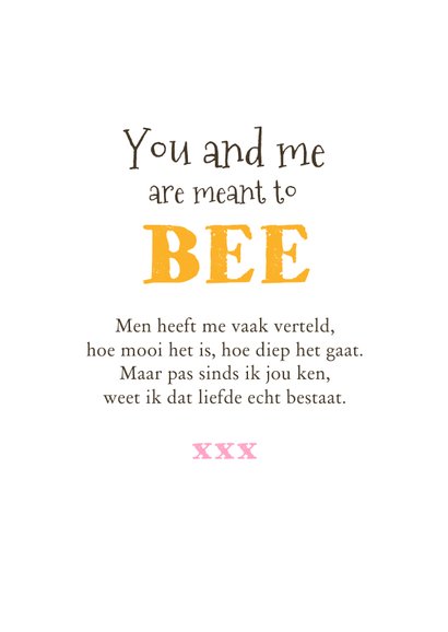 Valentijnskaart will you bee mine grappig bij hartjes 3