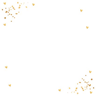 Valentijnskaart wit goudlook confetti foto Achterkant
