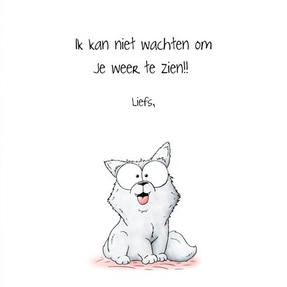 Valentijnskaart witte hond I really woof you 3