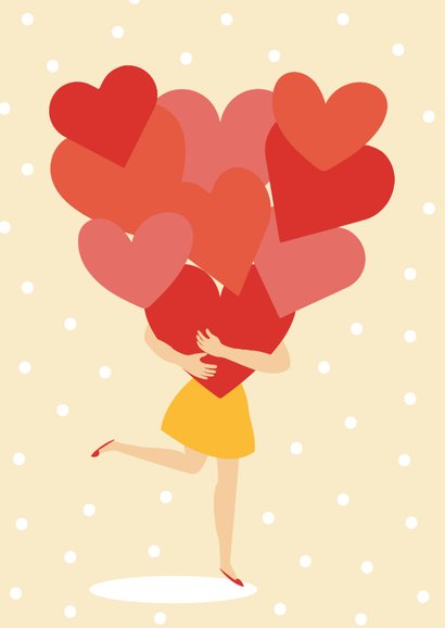 Valentijnskaartje met hartjes en stipjes 2
