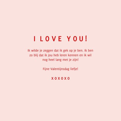 Valentijnskaartje xoxoxo in roze rood 3