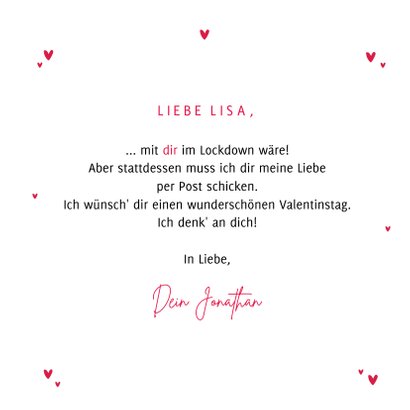 Valentinskarte Corona Mundschutz 'I love you' 3