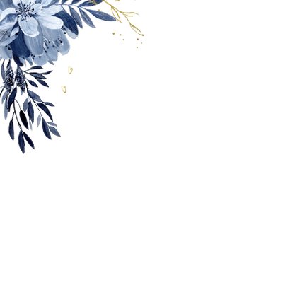 Veel liefs kaart delftsblauw bloemen 2