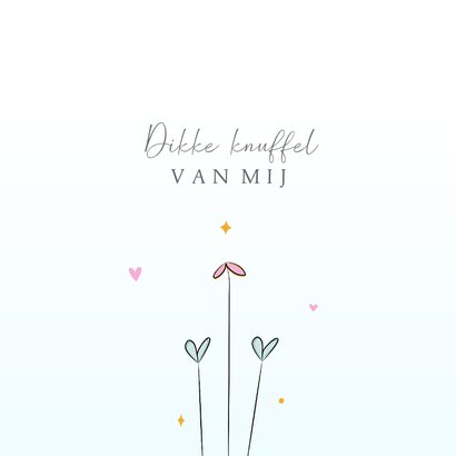 Veel liefs kaartje pastelkleuren vliegende vogel en bloemen 2