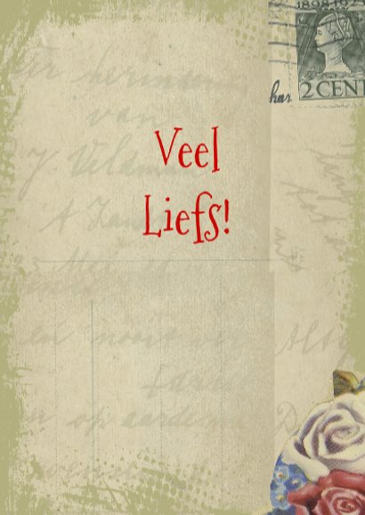 Veel liefs vintage postcard 3