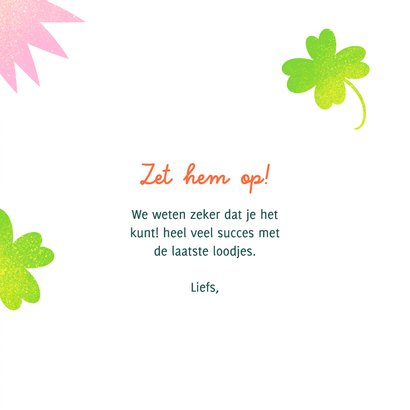 Veel succes kaart klavertje vier hart 3
