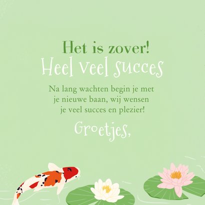 Veel succes kaart met illustratie van Koi karpers 3
