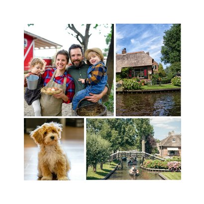 Verhuisbericht kaart met foto's in de letters NEW HOME 2