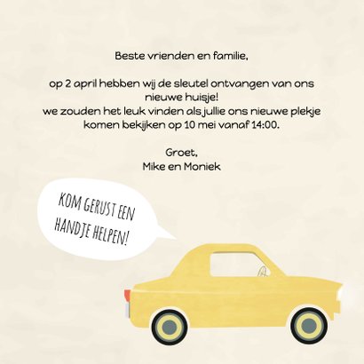 Verhuiskaart auto vintage - SV 3
