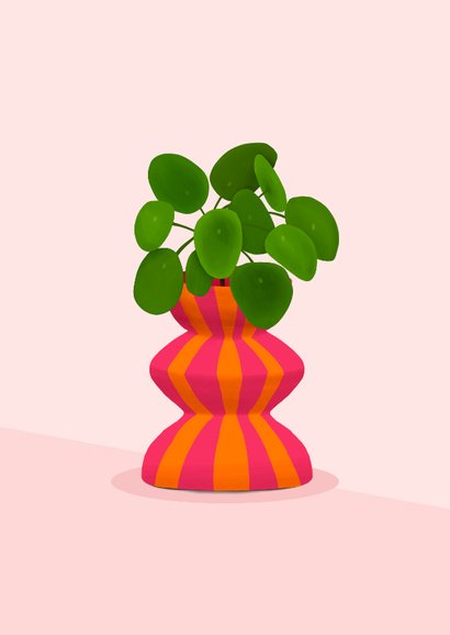 Verhuiskaart een nieuw stekje met een plant in moderne pot 2