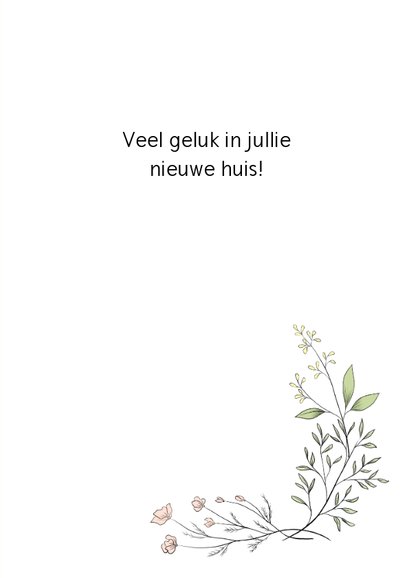 Verhuiskaart flower, aanpasbare tekst 3