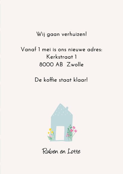 Verhuiskaart Flowerhome 3