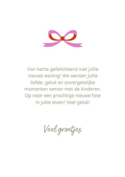 Verhuiskaart geïllustreerde sleutel met strik 3