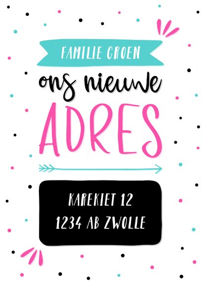 Verhuiskaart Hoera! Wij zijn verhuisd per ... 2