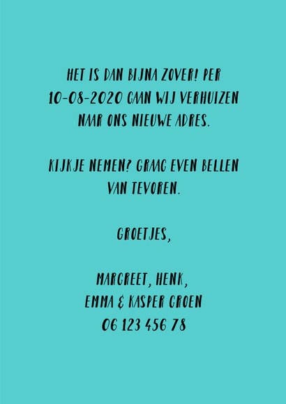 Verhuiskaart Hoera! Wij zijn verhuisd per ... 3