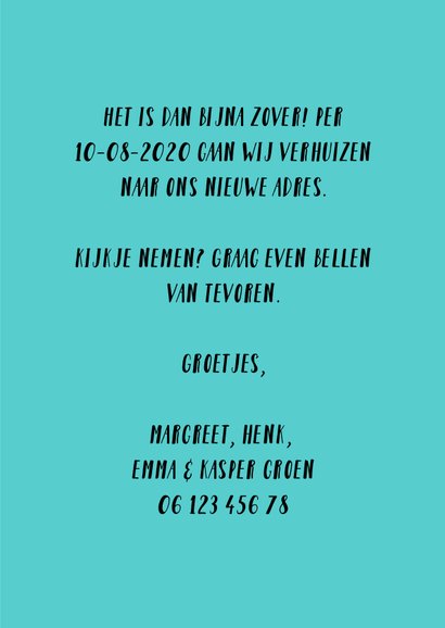 Verhuiskaart Hoera! Wij zijn verhuisd per ... 3