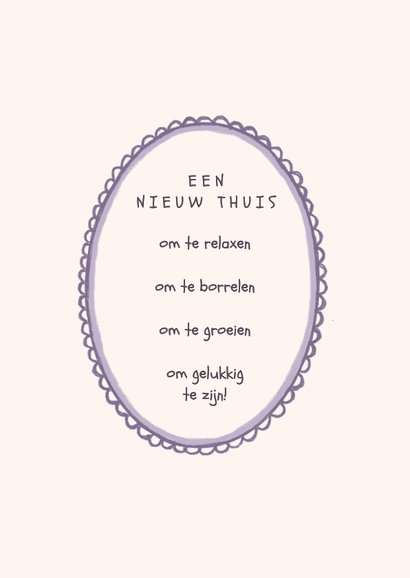 Verhuiskaart illustratie huisje boompje beestje 2
