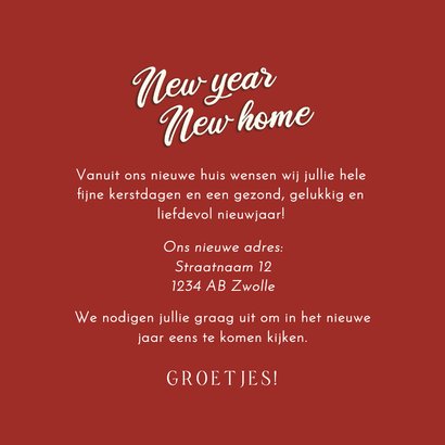 Verhuiskaart kerst deur met kerstkrans new year new home 3