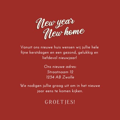 Verhuiskaart kerst deur met kerstkrans new year new home 3