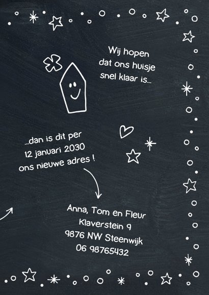 Verhuiskaart Kerst en Nieuwjaar handlettering 3