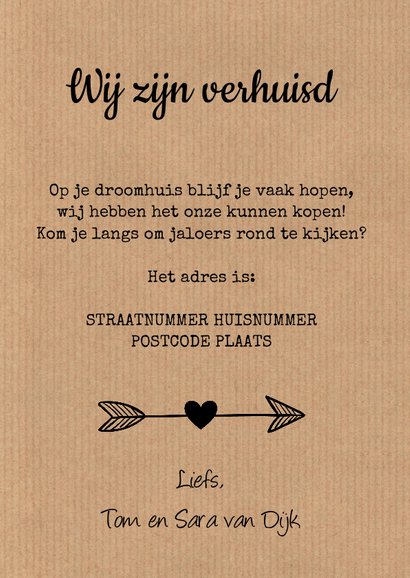 Verhuiskaart kraft huisjes 3