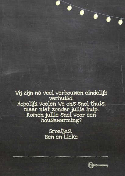 Verhuiskaart krijtbord sleutel 3
