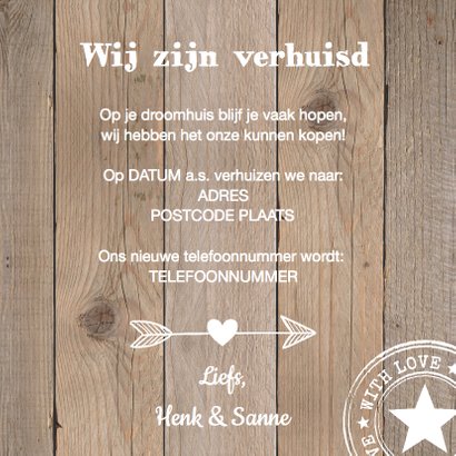 Verhuiskaart label houtlook 3