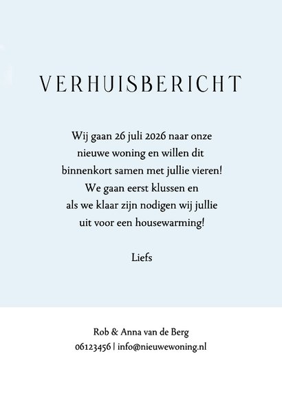 Verhuiskaart leuke woning bloemen 3