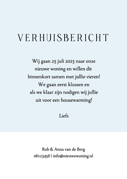 Verhuiskaart leuke woning bloemen 3