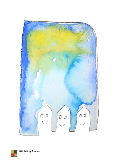 Verhuiskaart met 3 blije huisjes 2