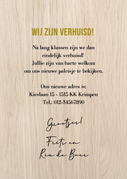 Verhuiskaart met de suggestie van gestanste huisjes 3