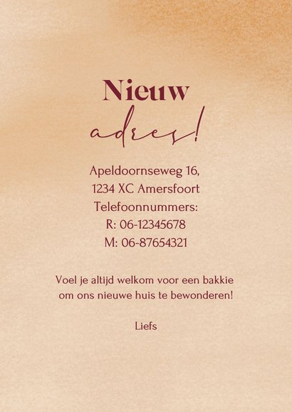 Verhuiskaart met huis en hartjes voor adreswijziging 3