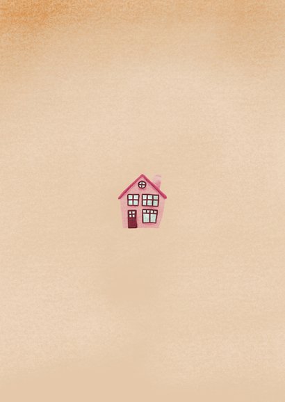 Verhuiskaart met huis en hartjes voor adreswijziging Achterkant
